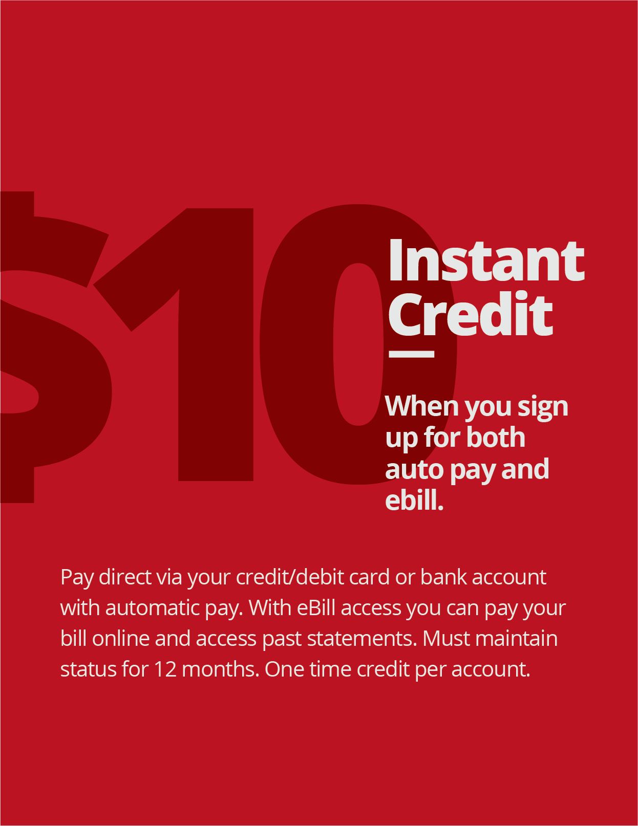 $10 Instant Credit